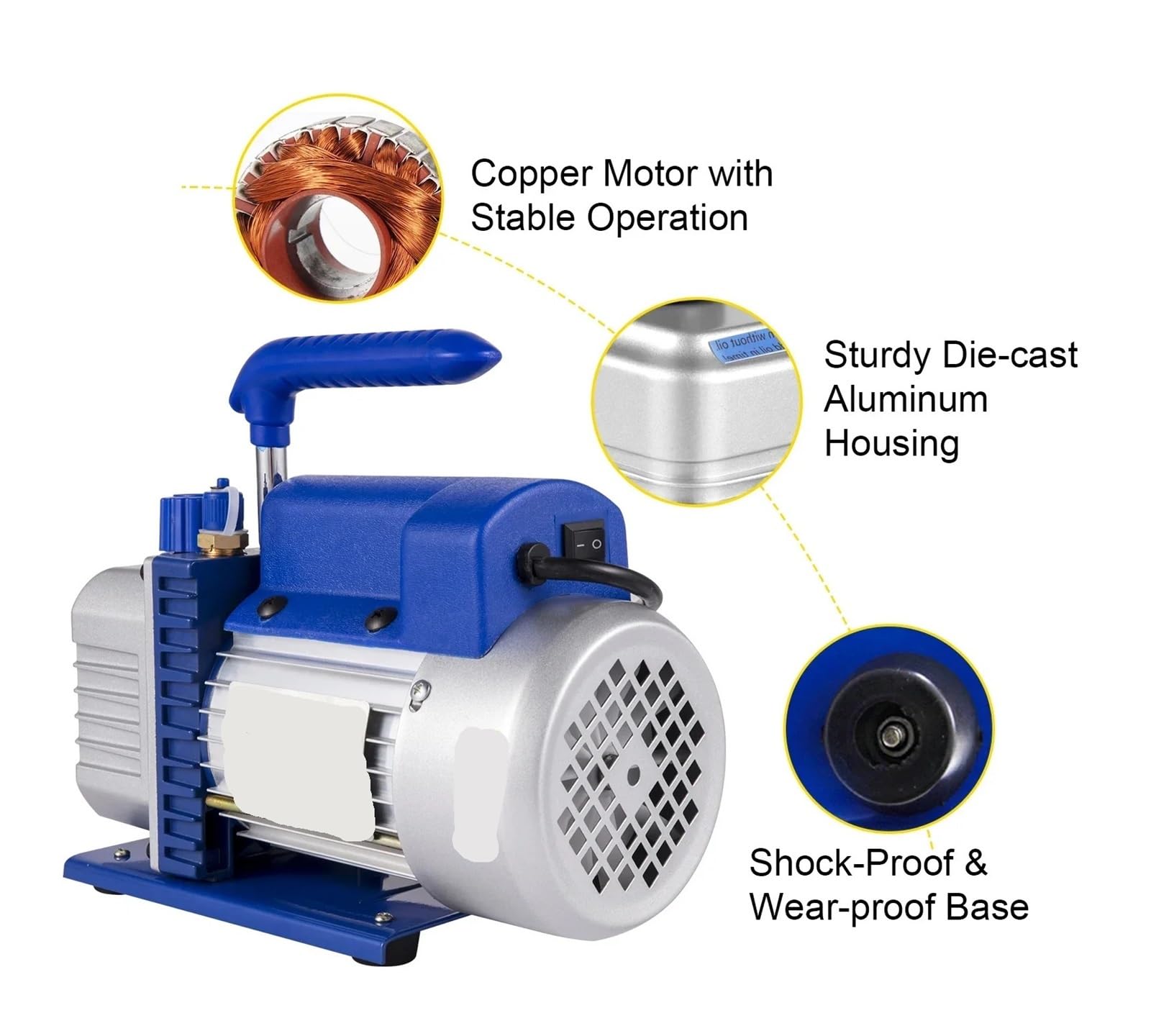 AC-Kältemittel-Vakuumpumpe mit Manometern | HVAC-Kälte-Vakuumverpackungs-Klimaanlage(3CFM 1/4HP)