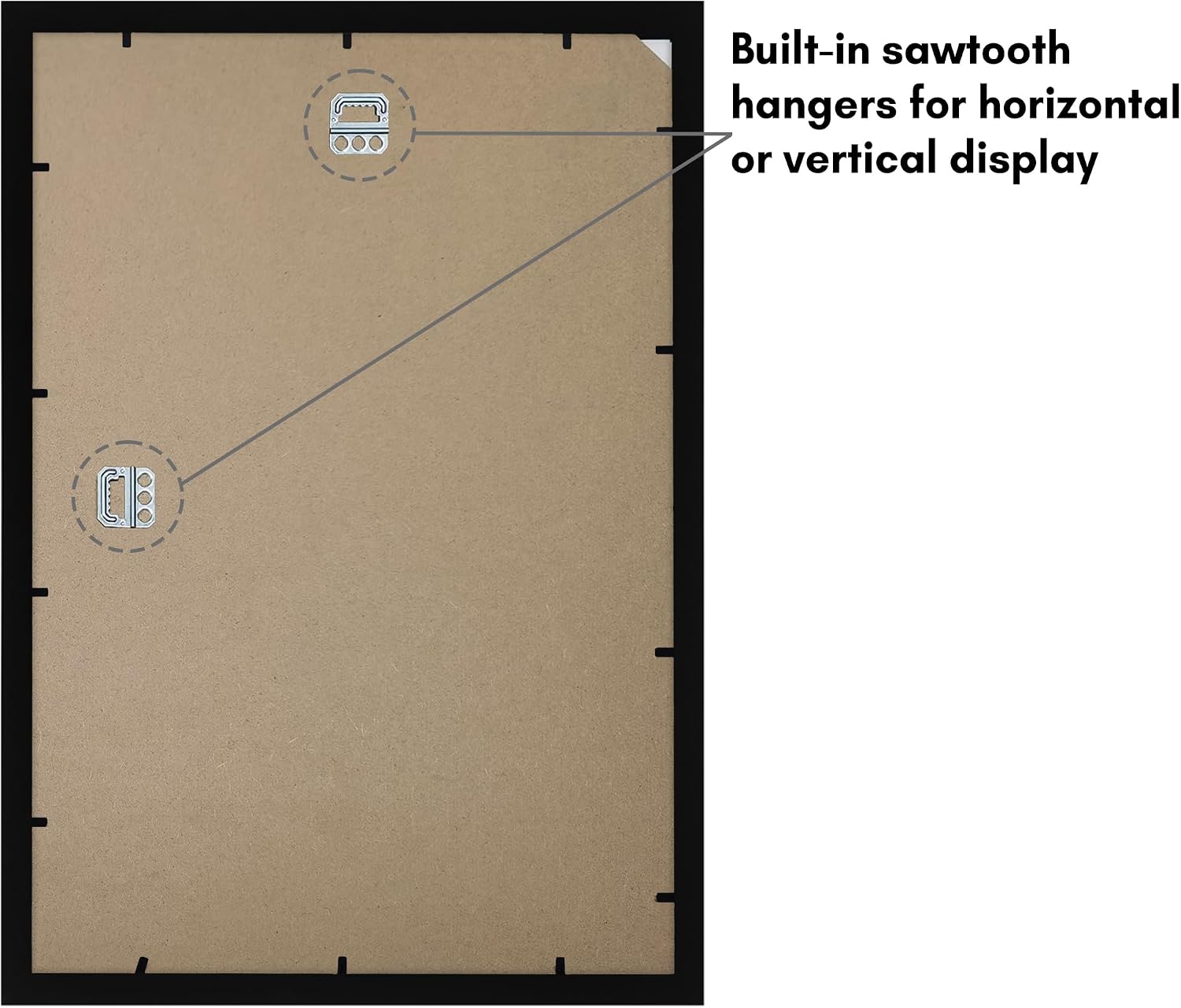 Americanflat 8x12 Picture Frame with Arch Mat Insert and Shatter-Resistant Glass - Signature Collection - Designer Photo Frames for Wall Display - 12x18 Poster Frame without Mat - Black
