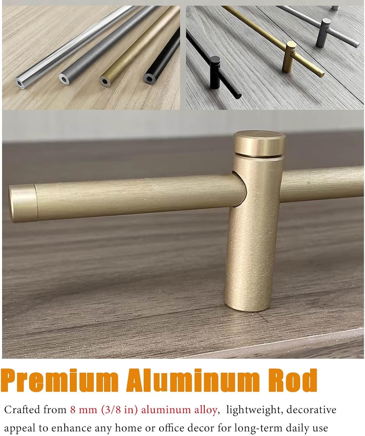 Metal Shelf Guard Rail Set of 2, Front Decorative Falling Barrier Bar for Shoe/Bathroom Display Cabinet, 39 36 26 22 20 18 inch Railing Bracket Spindles(Black,47.3in (120cm))