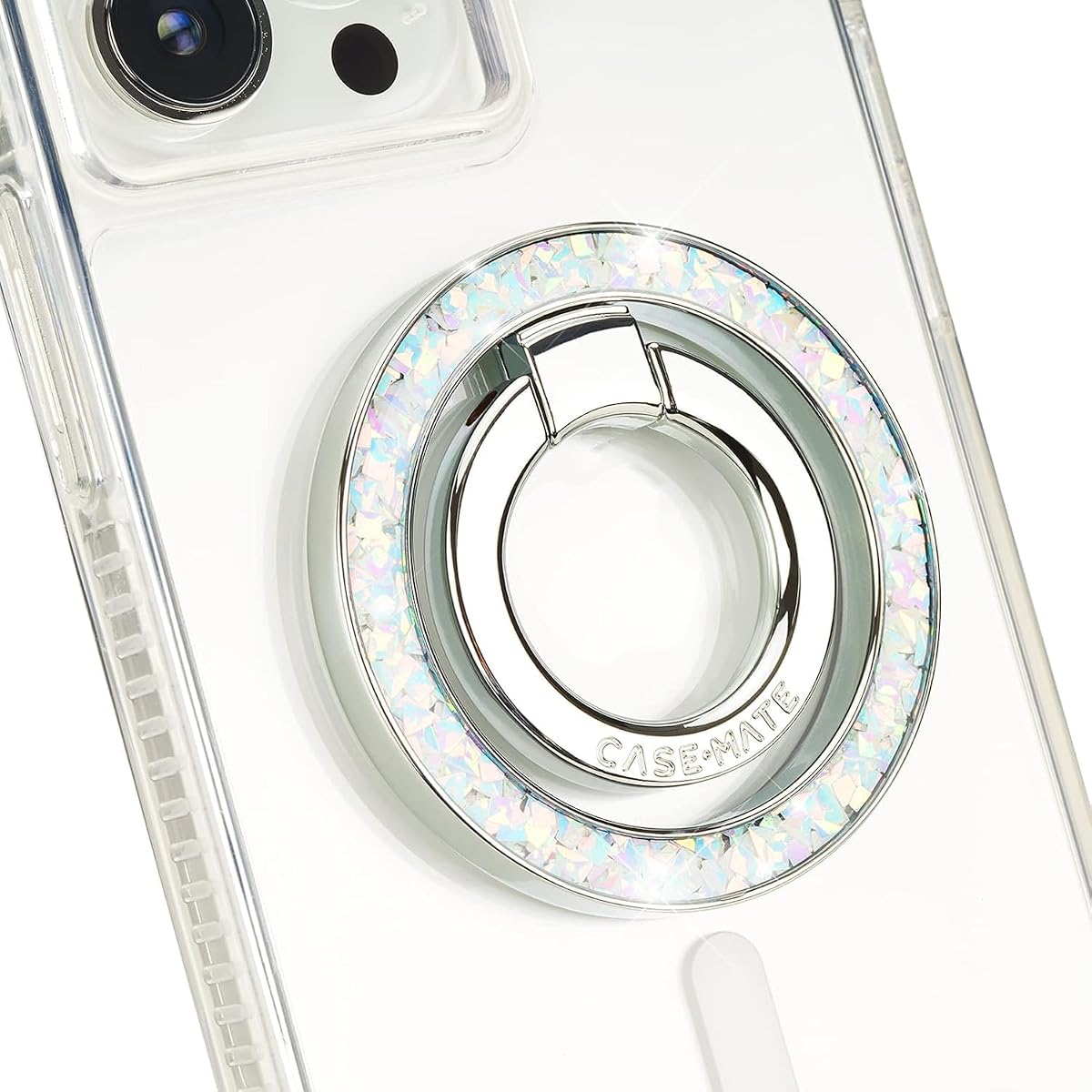 Soporte magnético para teléfono y anillo de Case-Mate -Soporte MagSafe -Twinkle Diamond | Elegante soporte magnético giratorio de 360° para teléfono: agarre MagSafe extraíble y plegable para iPhone 17 Pro Max/16/15/14/13/Pixel 10
