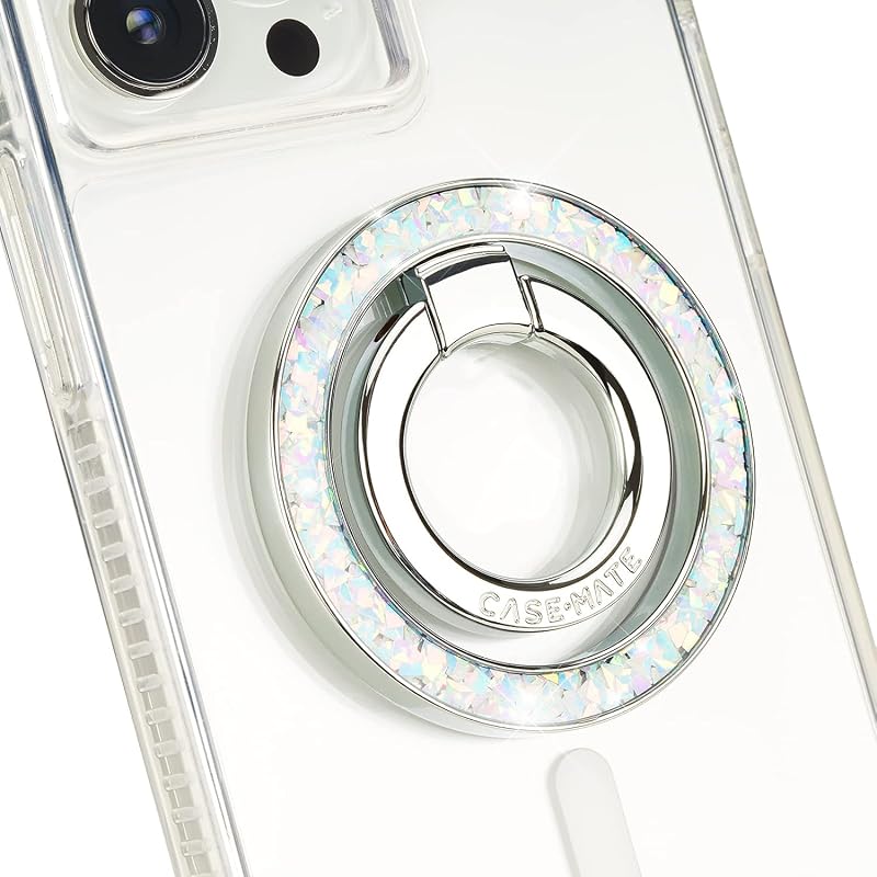 Soporte magnético para teléfono y anillo de Case-Mate -Soporte MagSafe -Twinkle Diamond | Elegante soporte magnético giratorio de 360° para teléfono: agarre MagSafe extraíble y plegable para iPhone 17 Pro Max/16/15/14/13/Pixel 10