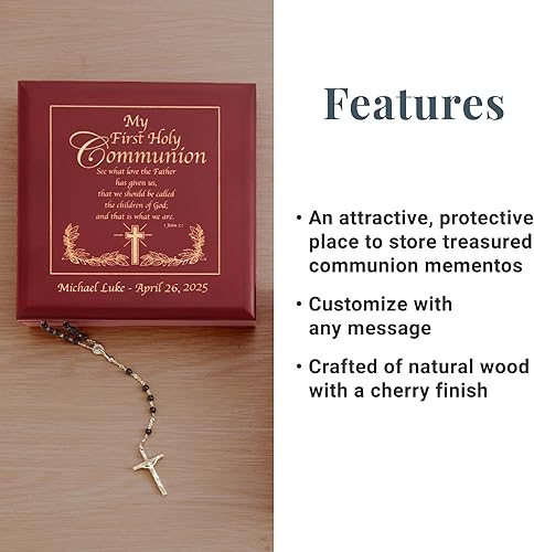 Miniatura 10 de Let's Make Memories Caja de recuerdos de confirmación de reliquia personalizada con bloqueo, almacenamiento de recuerdos, celebra la fe, graba con