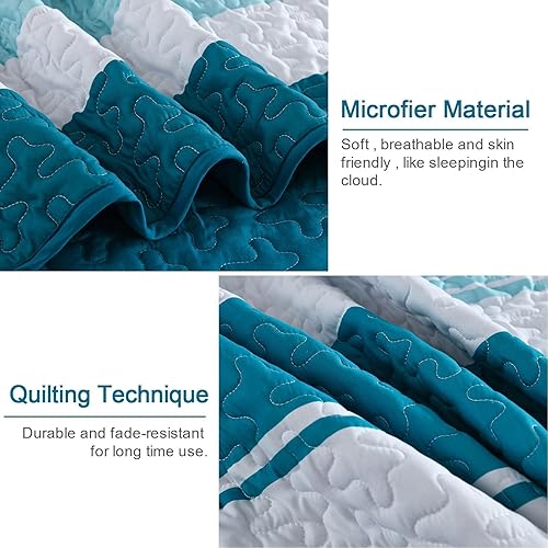 Vista 114 de Juego de edredón gris tamaño King, colcha de cultivo bohemio de otoño a rayas, juego de ropa de cama de microfibra bohemia de 3 piezas, colcha Gris