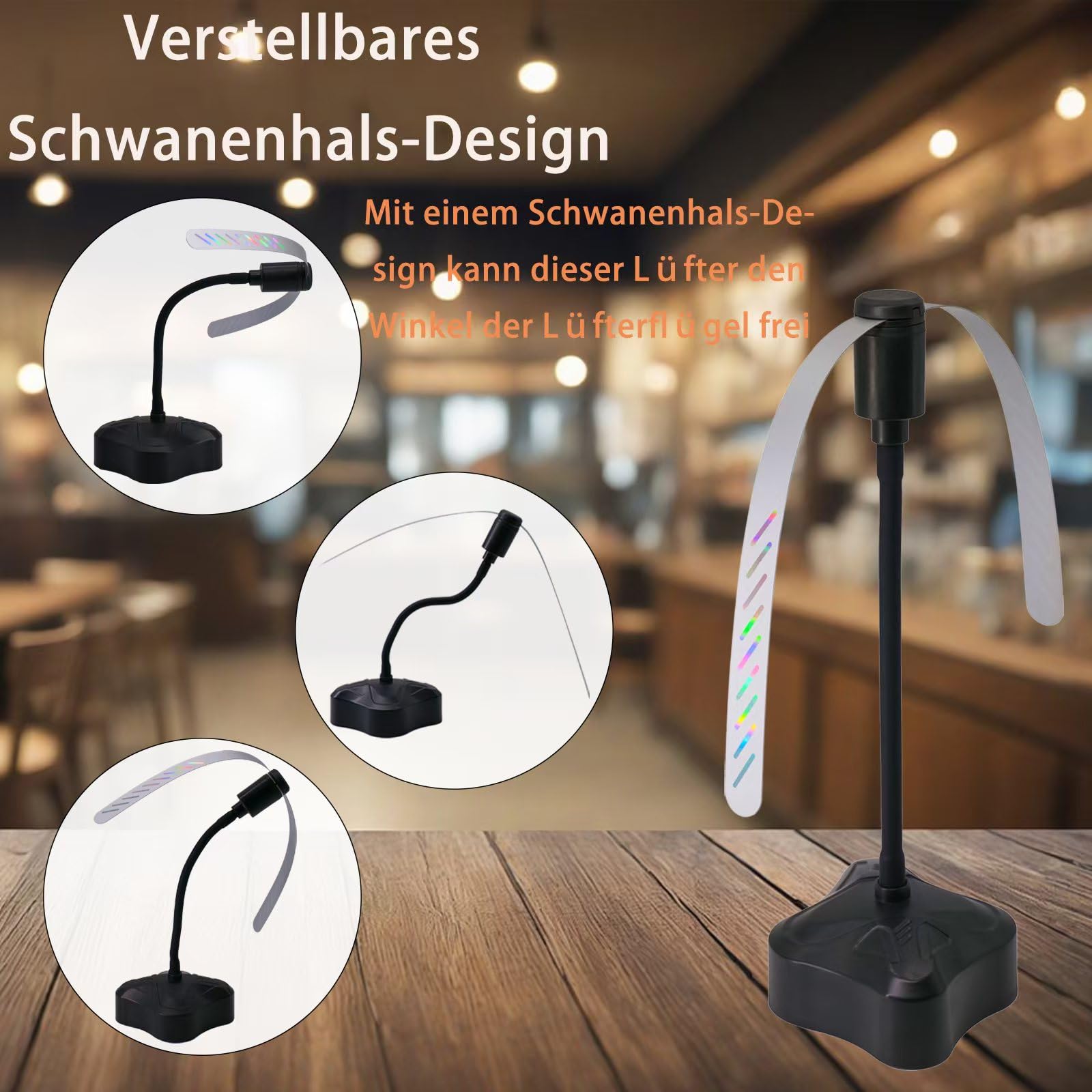 Panngu 4 Paquetes de protección silenciosa del Ventilador antimosquitos 360 °, Adecuado para mesas, barbacoas y Plegables al Aire Libre