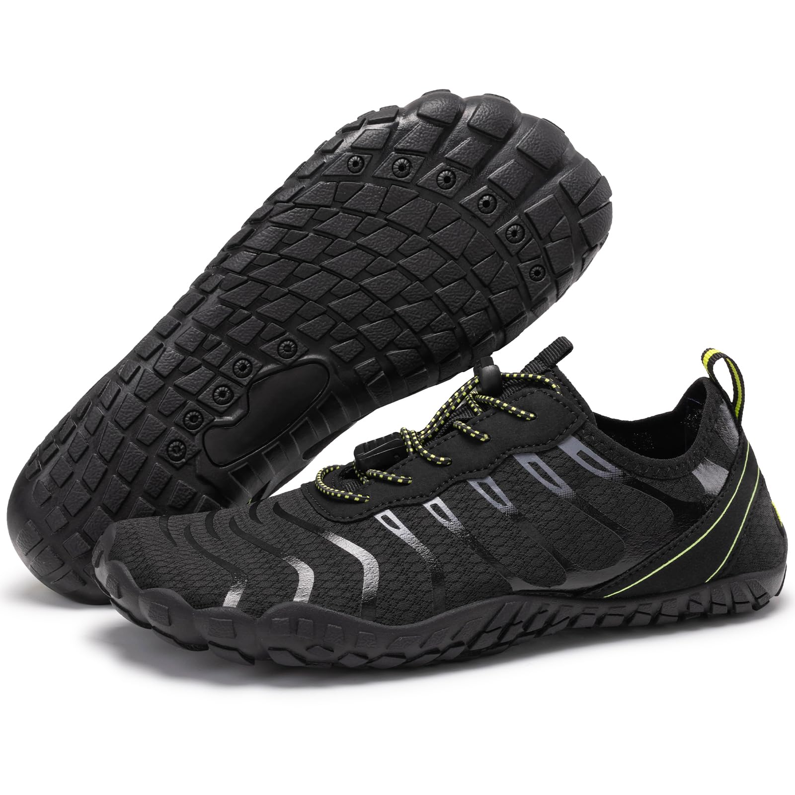 Barefoot Shoes Women Men Footwear,Wide Toe Box River Pool Beach Water Shoes | Comfortable & Non-Slip Barefoot Vitality Shoe,Zero Drop Women's Athletic Sneakers for Hiking Walking Running Swimming Boating 16 Women/14 Men Black-b