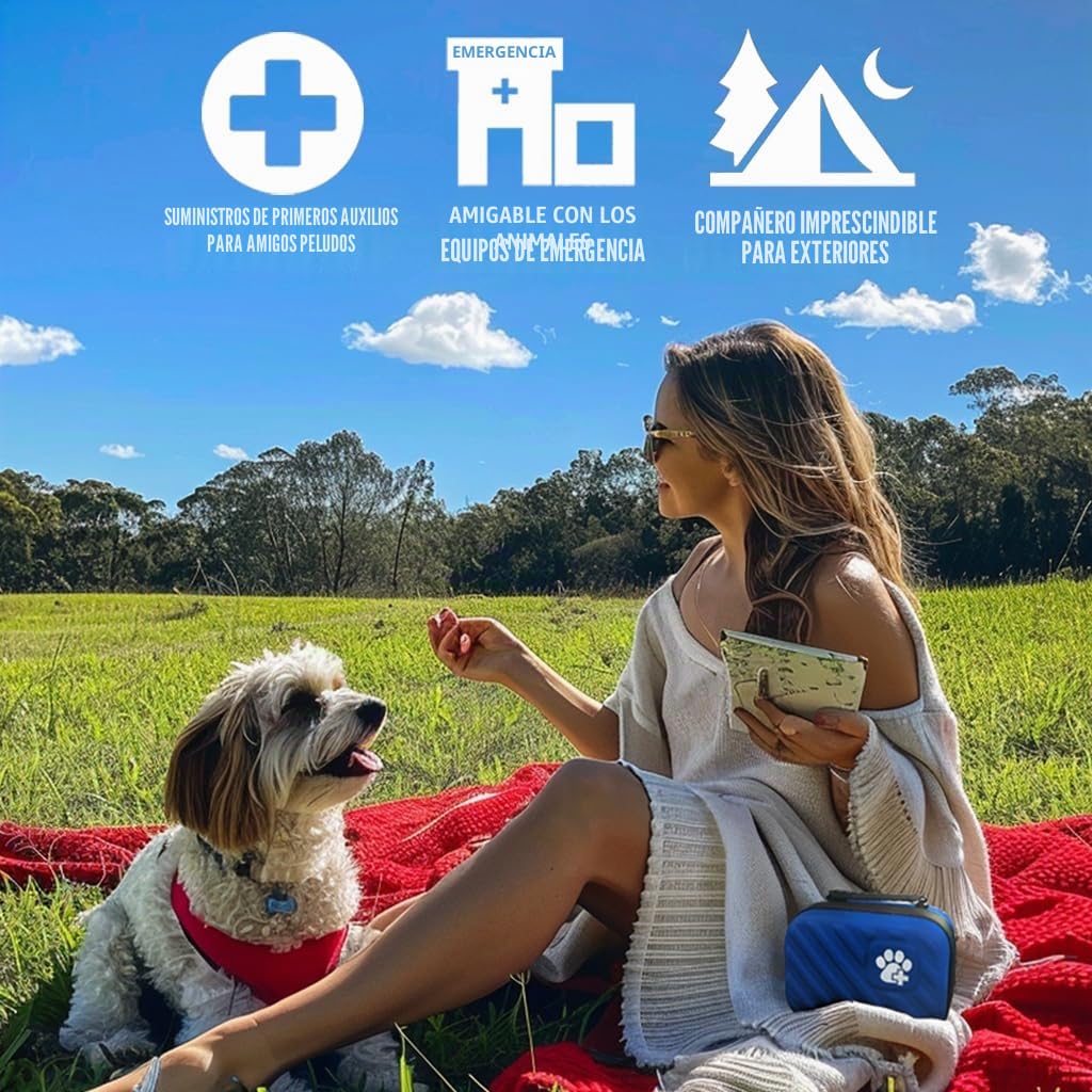 EVERLIT - Kit de primeros auxilios para mascotas | Kit de cuidado de animales aprobado por veterinarios con 95 piezas de suministros médicos, al aire libre y de emergencia para tratar perros, gatos |