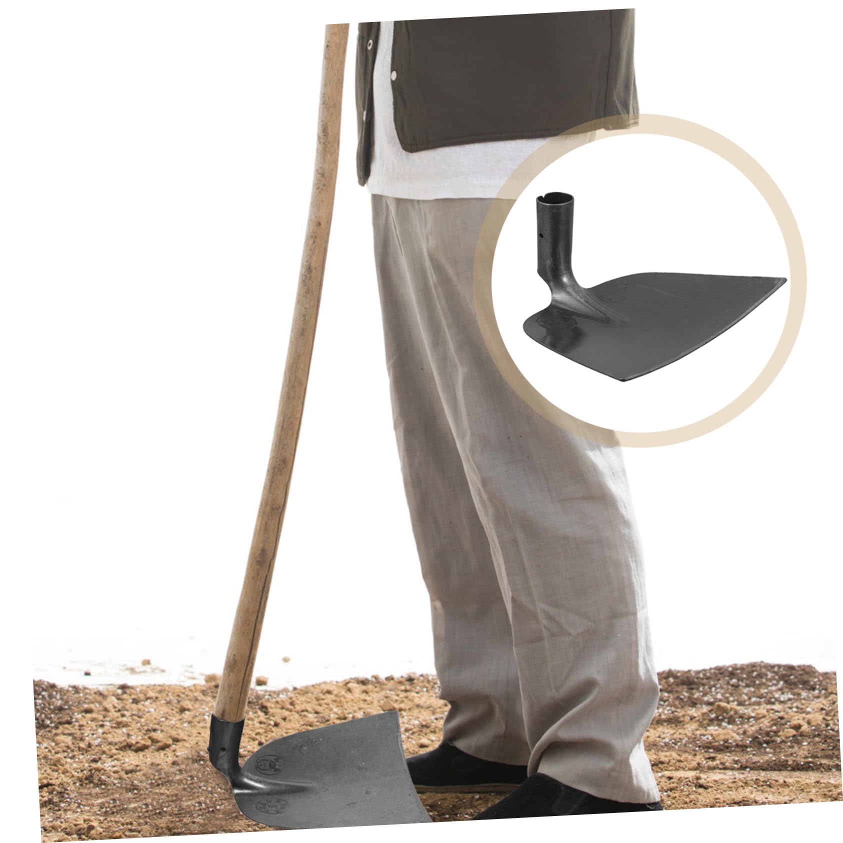 Attrezzo Agricolo in Acciaio al Manganese, Design Integrato Allargato | Scavare e Smuovere Terreno, Finitura Argento, Utensile Robusto per Lavoro in Campo