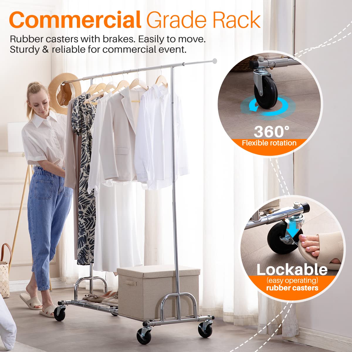 Buy HOKEEPER Clothing Garment Rack with Shelves Capacity 450 lbs