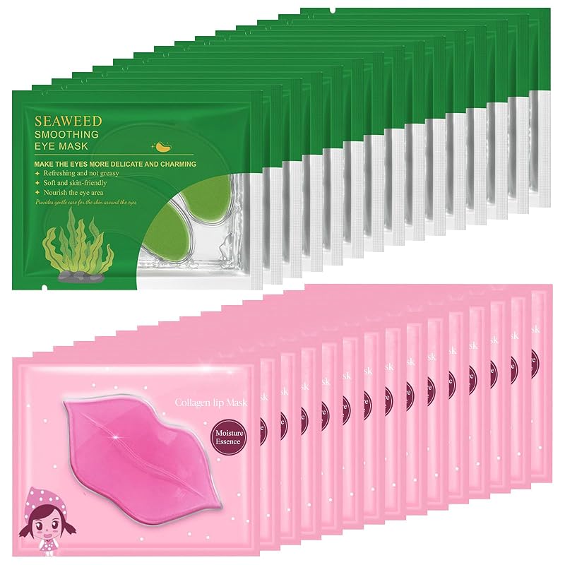Kit Felico com 15 máscaras para olhos e 15 máscaras labiais