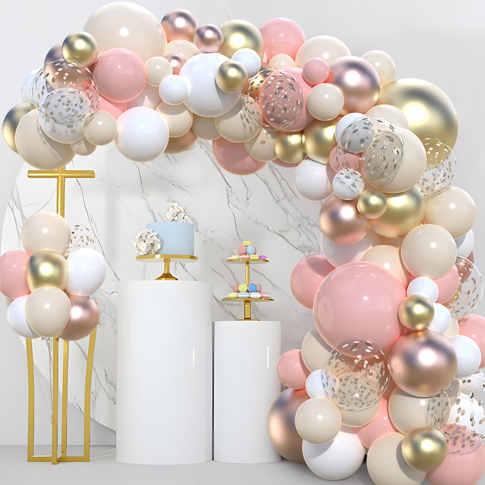 Arco Globos Comunion Kit De Arco De Guirnalda De Globos De Halloween Negro  Y Rosa, Decoraciones De Halloween Rosas Kit Arco Globos, image size:1600x1600