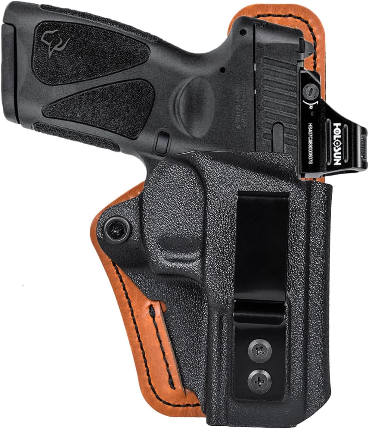 Taurus G3C Holster with Foam Pad Backer, IWB Optics Cut Kydex & Leather Hybrid Holster for Appendix Carry