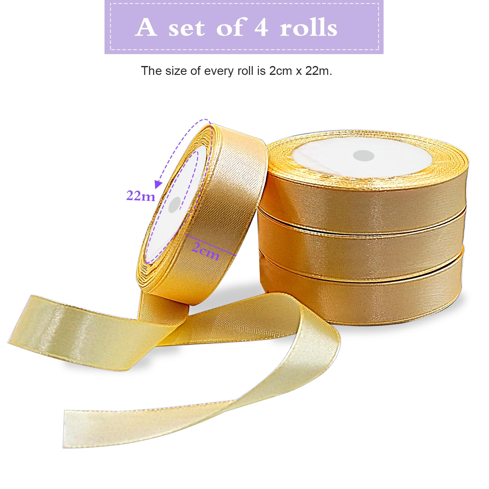 Nastro Regalo Dorato 10mm - 66m Totali Per Confezioni Regalo, Decorazioni Natale, Matrimoni E Compleanni - Foto 13
