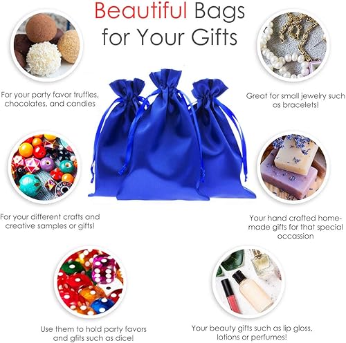 Miniatura 2 de Bolsas de regalo de satén Knitial bolsas de joyería bolsas de regalo de boda con cordónpara baby shower bolsas de regalo de Navidad 50 por paquete