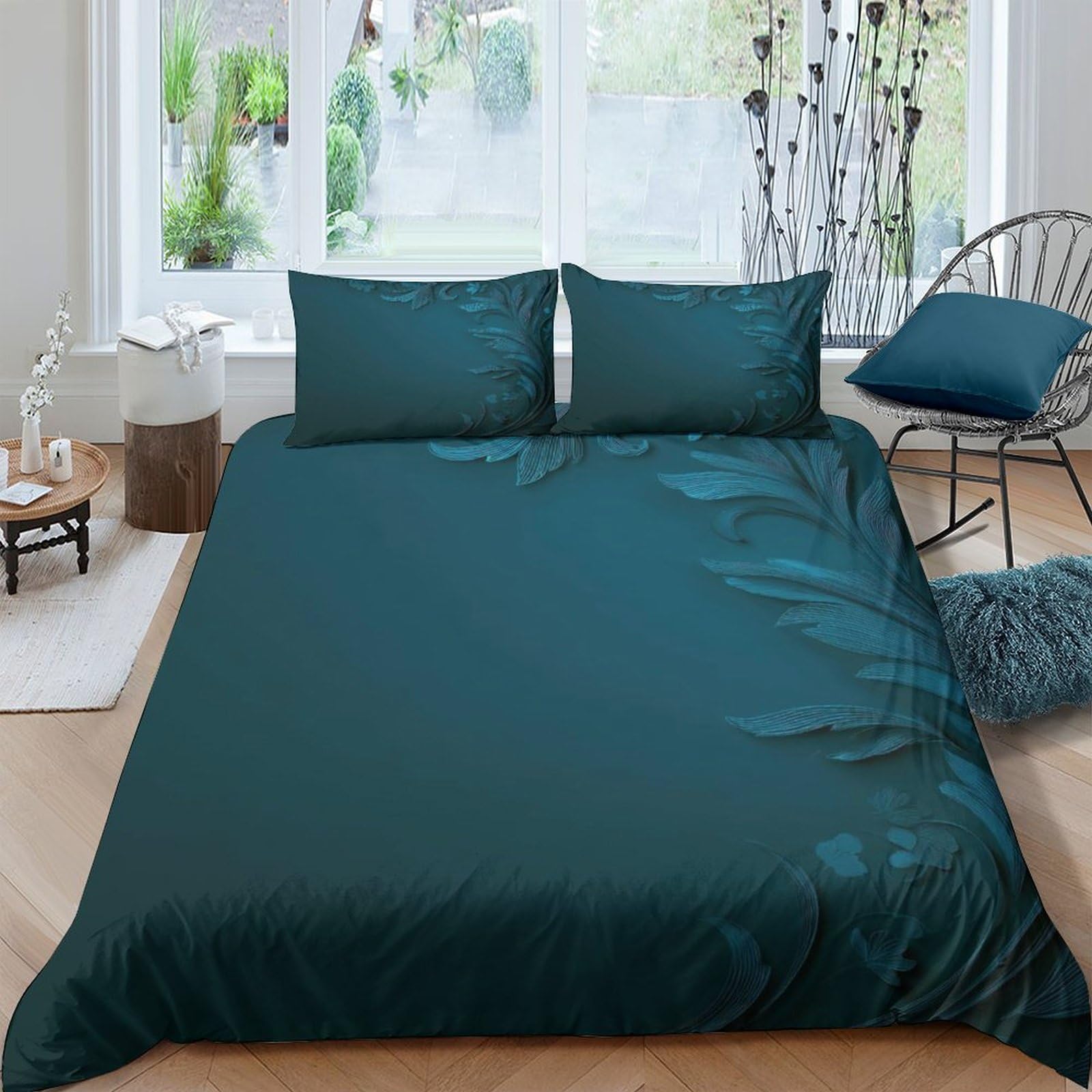 Ctjqhvkz Style-5 3D Printed Deep Teal Ocean Fitted Sheet Microfiber Soft Breathable Abstract Wave Mattress Cover For Bedroom Guest Room Decor Single（135X200cm）