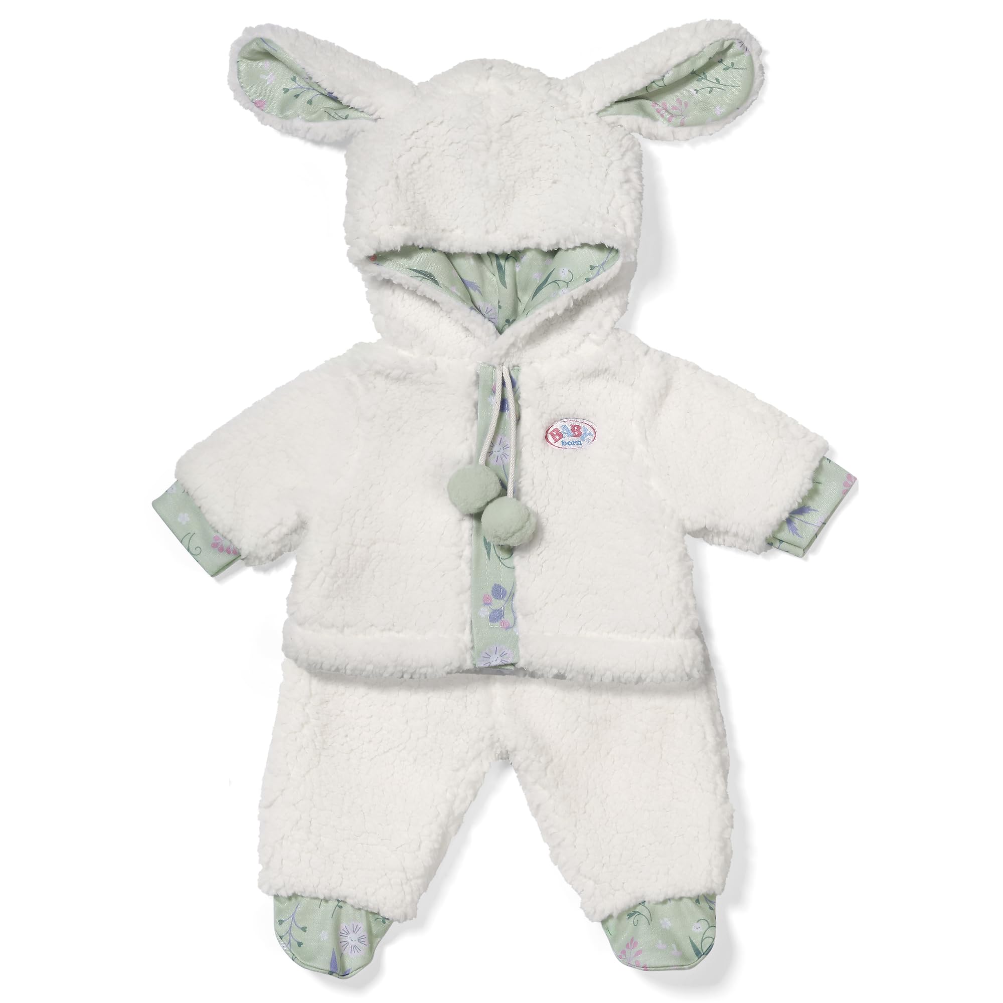 BABY born Sheep outfit with jacket, pants and hood with ears for 43cm dolls, White - Image 3