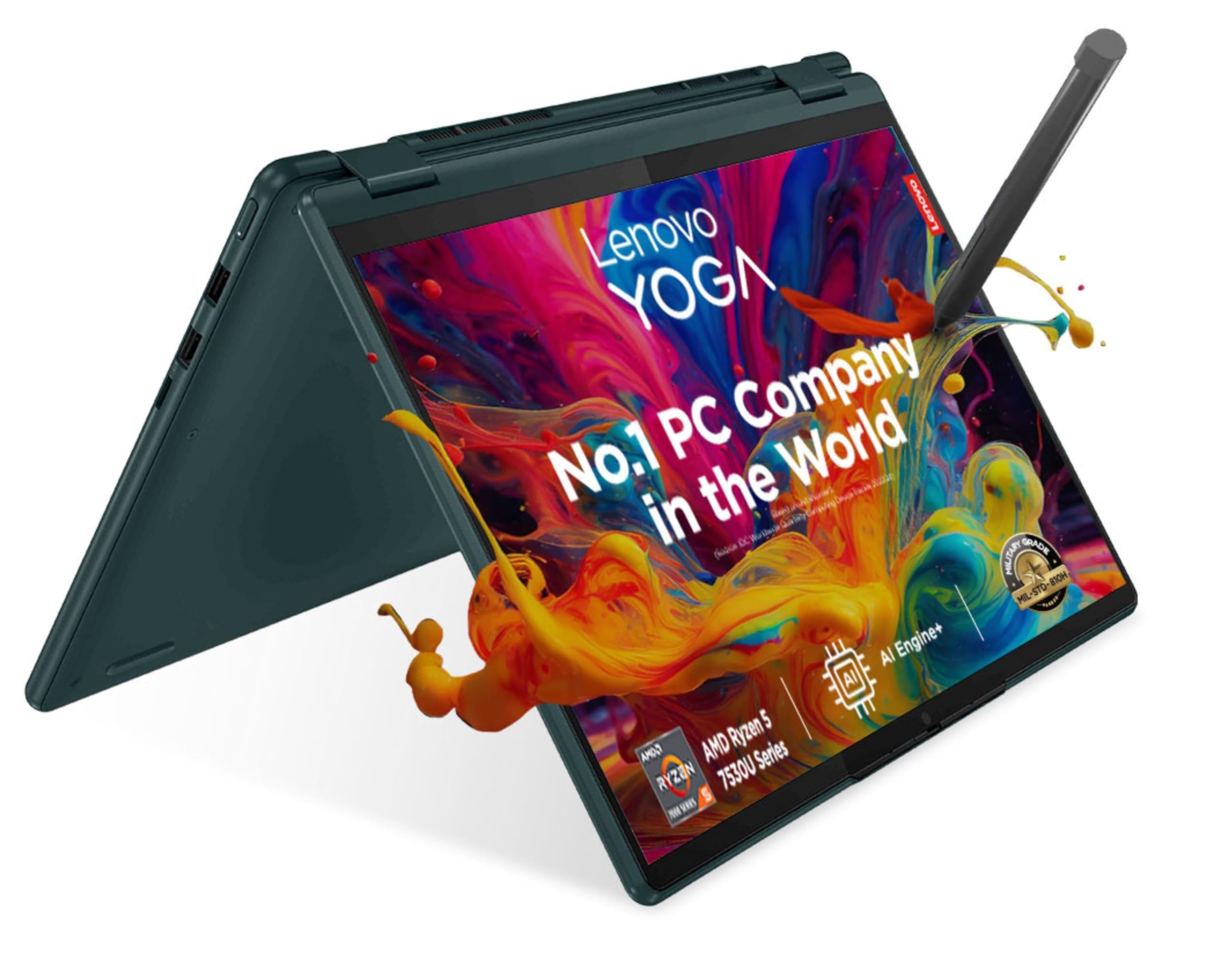 Lenovo Yoga 6 AMD Ryzen 5 7530U 13.3"(33.7cm) WUXGA 2-in-1 300Nits Laptop(16GB/512GB SSD/Win 11/Office 2021/Backlit KB/Digital Pen/1Yr Warranty/Alexa/3 Month Game Pass/Dark Teal/1.37Kg), 83B2005TIN (B0C9HTHFZS) Amazon Price History, Amazon Price Tracker