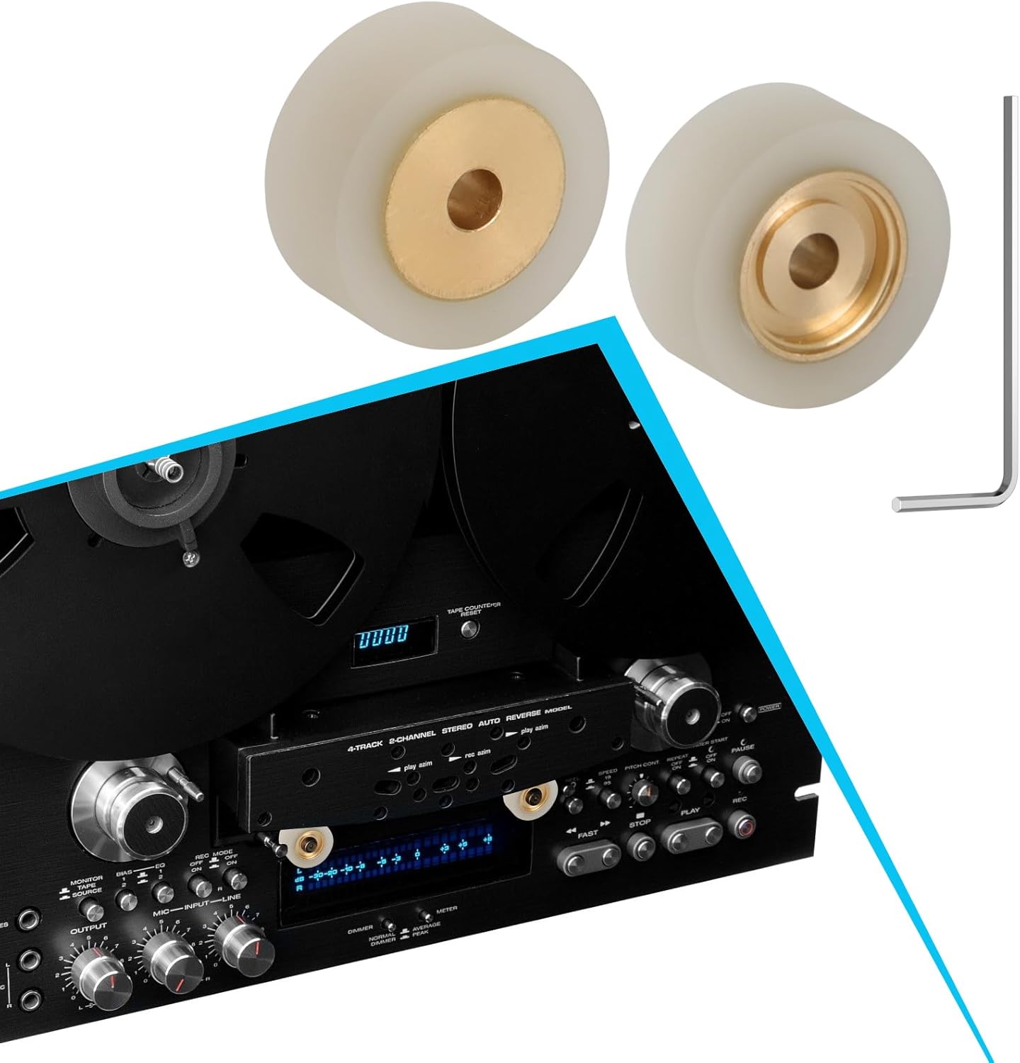 for Pioneer RT-901 Pair New Pinch Rollers Assembly Reel to Reel Tape Deck with Dual Bearings