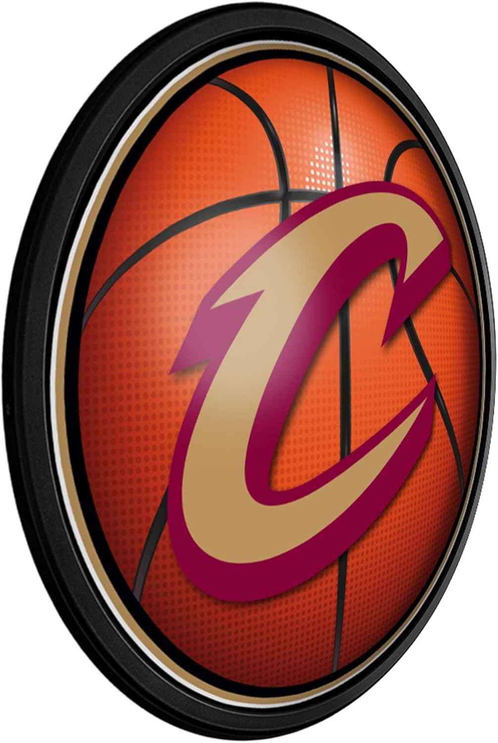 The Fan-Brand NBA Cleveland Cavaliers: Basketball - Round Slimline Lighted Wall Sign- Sports Decor for Home, Game Room, Fan Cave & Garage - USA Made