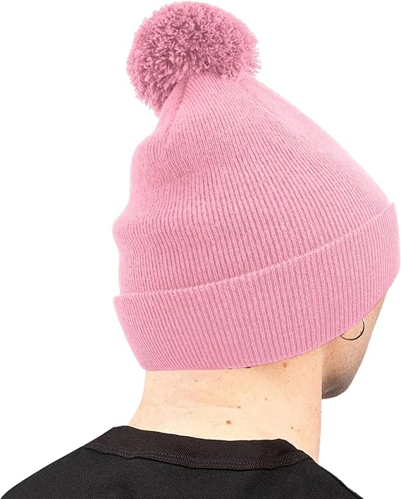Beechfield Original Pom Pom Beanie (One Size) (Dusky Pink)