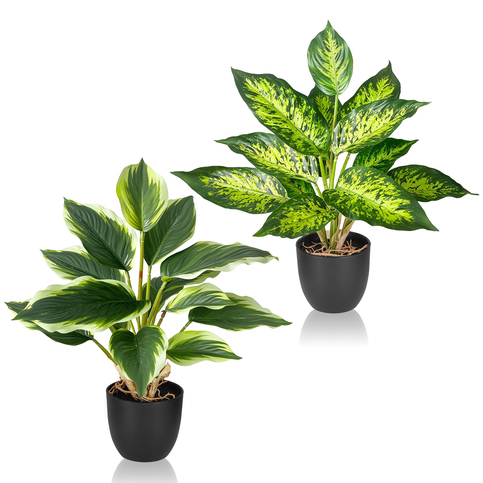 Fentar 2 Pack Artificial Plants Indoor, Fake Plant with Pot for Home Decor