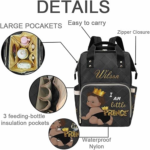 Miniatura 2 de Artsadd Mochila bordada con nombre personalizado, mochila personalizada para bebés, niñas y niños, bolsas de lactancia multifuncionales