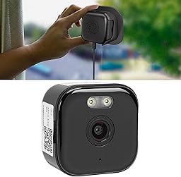 GOWENIC 2K Window Camera, Indoor Camera with Dual Band WiFi and Bluetooth, Color Night Vision, Motion Detection, Real Time Alerts, 2-Way Audio, Adhesive Installation