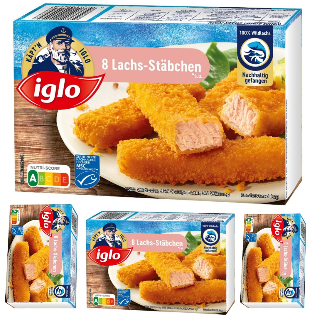 Iglo Lachs-Stäbchen Lachs 224g x 4 Stück
