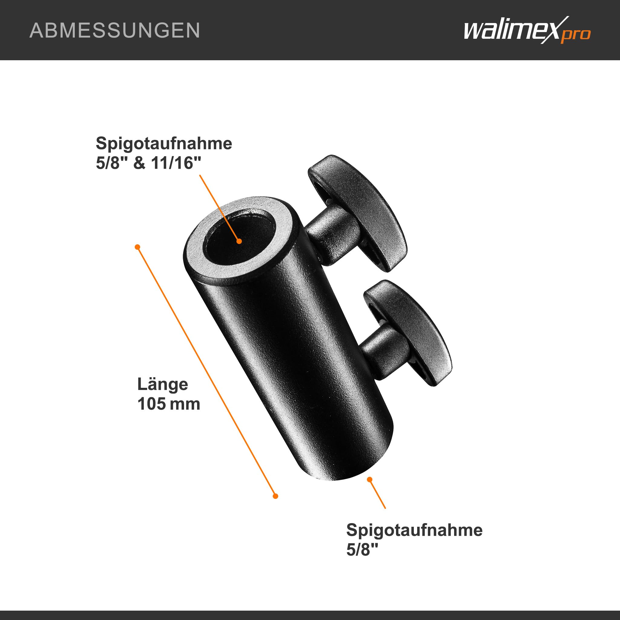 Walimex Pro Spigot Verbinder 5/8" auf 5/8"-11/16"