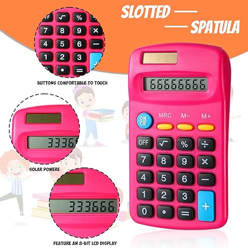 Miniatura 3 de 24 calculadoras básicas para estudiantes, tamaño de bolsillo pequeño, pantalla de 8 dígitos, mini calculadoras de mano de doble alimentación para la