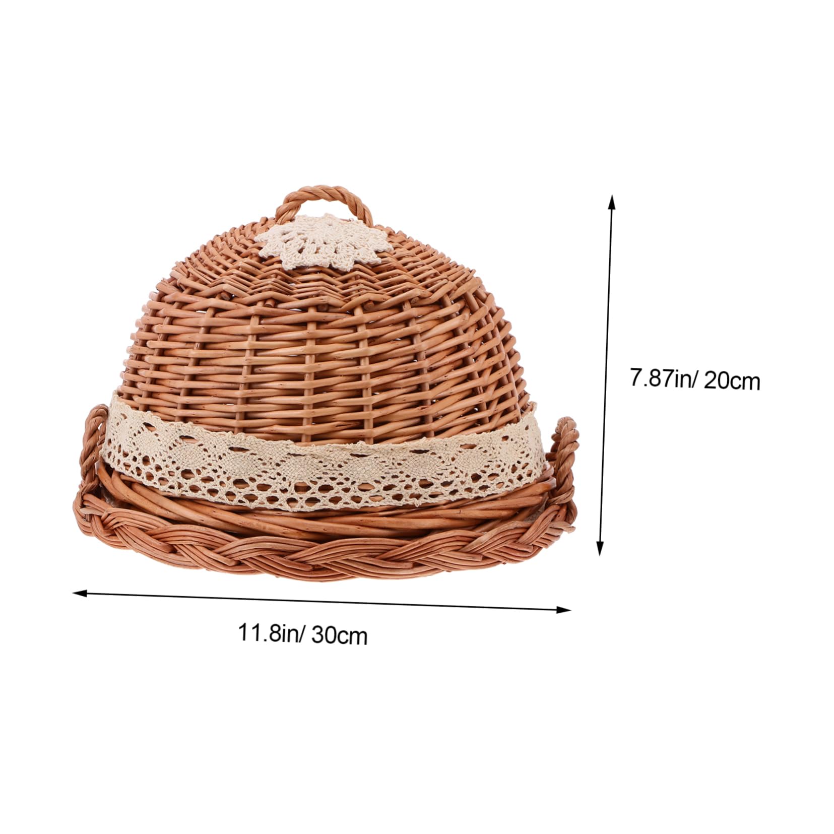Vaguelly 1 Set Rattan Fruit Bread Storage Basket with Cover Stylish Kitchen Food Tray for Dining Table Material for Bbq Picnics and Parties