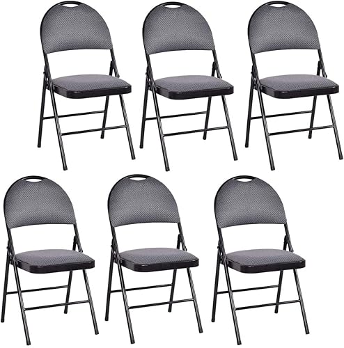 Miniatura 10 de Nightcore Juego de 6 plegables, tapizados, asiento acolchado con doble bisagra, sillas sin brazos, beige Beige,Negro -