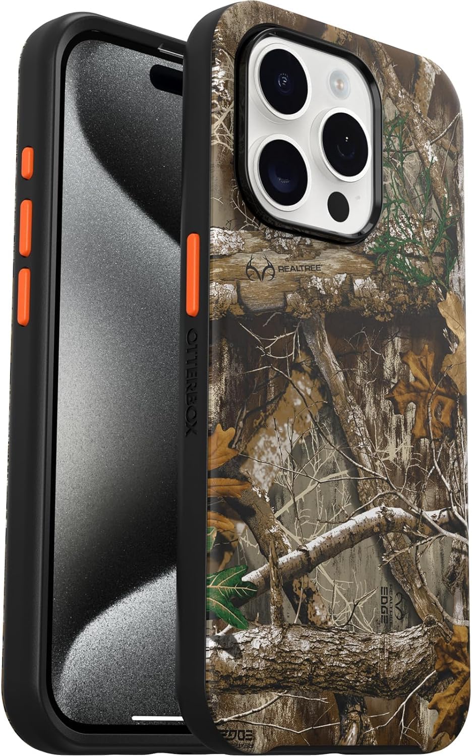 OtterBoxiPhone 15 Pro Max (ONLY) Symmetry Series+ Case - Realtree Blaze Edge, Snaps to MagSafe, Ultra-Sleek, Raised Edges Protect Camera & Screen - Non-Retail Packaging