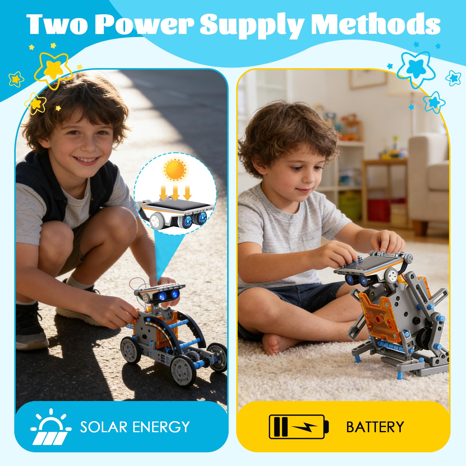 13 in 1 giocattolo solare robot giocattolo educativo STEM con 190 pezzi per bambini ragazzi ragazze a partire da 8+ anni, giocattolo creativo da costruzione per scienza e tecnologia
