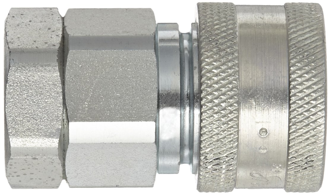 Snap-Tite VHC4-4F Zinc-Plated Steel H-Shape Quick-Disconnect Hose Coupling, Sleeve-Lock Socket, 1/4