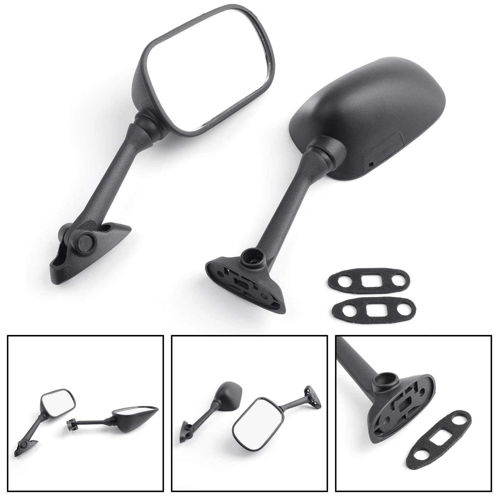 Topteng Espejos retrovisores universales Apto para Suzuki GSXR 1000 SV 650/1000 2003-2006