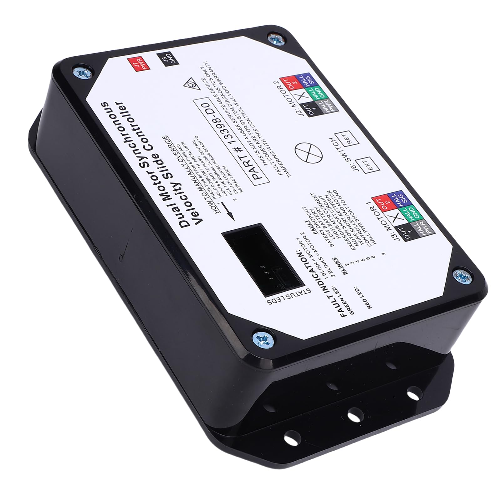 CHICIRIS Controller di Scorrimento per Motore Sincrono, Controller di velocità Sincrona a Doppio Motore ABS 13398 D0, Ingresso Sostitutivo Diretto per Lippert RV con Scorrimento a Parete