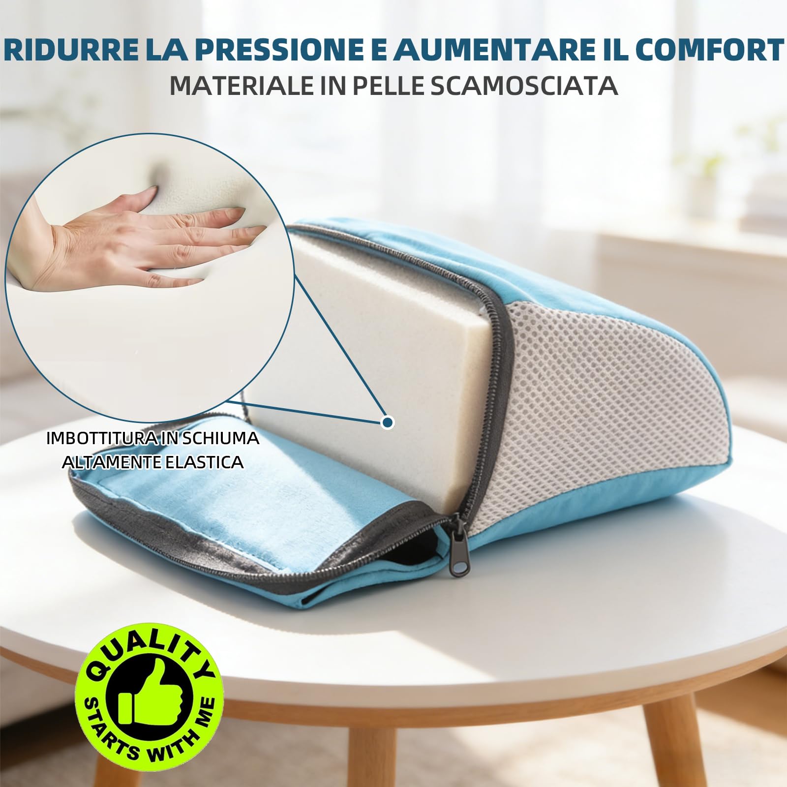 Cuscino di supporto laterale regolabile per sedia a rotelle, chiusura antiribaltamento universale, rivestimento antidecubito, supporto di posizionamento laterale e aiuto di sicurezza per sedie
