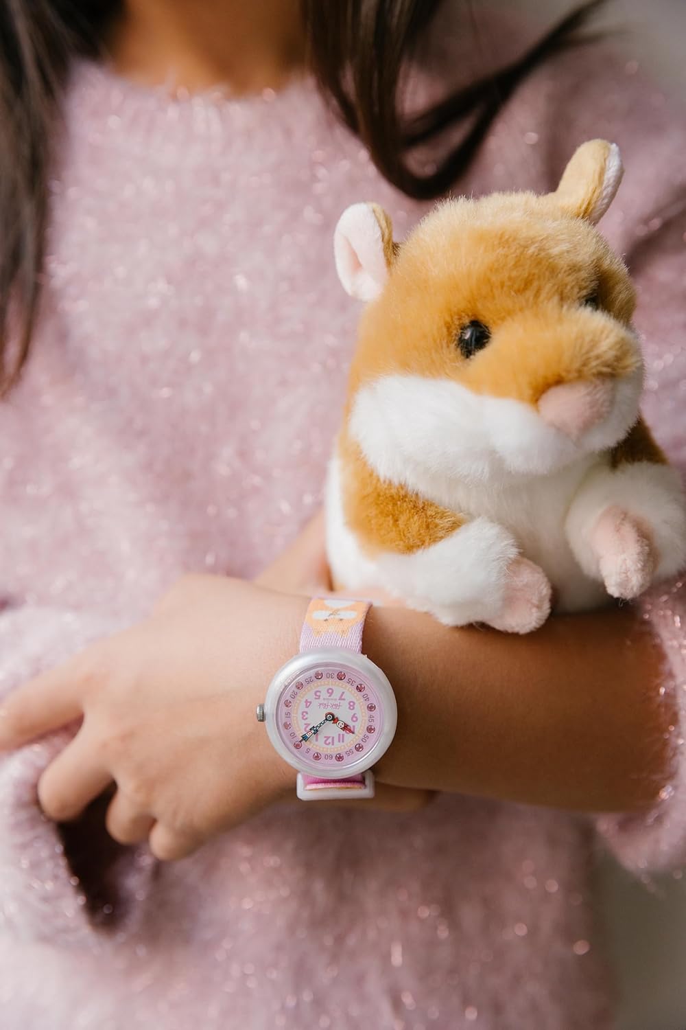 Flik Flak Girl Kids Watch Biosourced Quartz Waterproof Cuddly Hamster