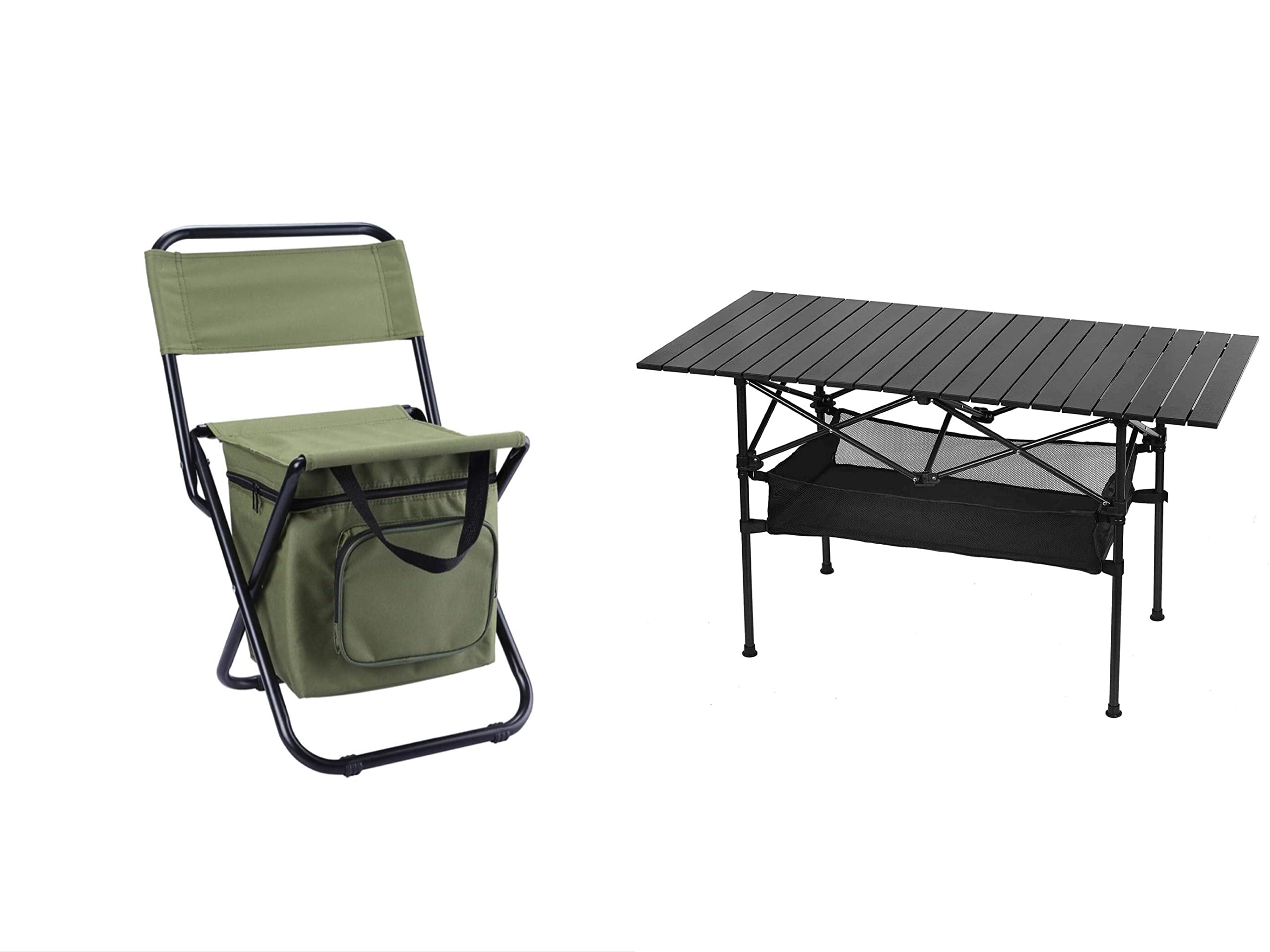 LEADALLWAYFishing Chair with Cooler Bag and Folding Camping Table