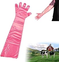 Gants Vétérinaire Longs en Plastique Souple, Gants Jetables d'Insémination Artificielle, 90cm, 30pcs
