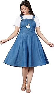 HI-FASHION Embroidered Denim DANGREE Dress for Women