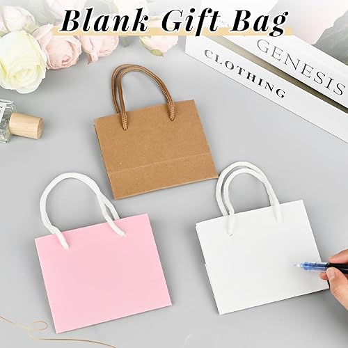 Miniatura 4 de mauproy Paquete de 24 mini bolsas de regalo, bolsas de papel de 4.7 x 3.9 x 2.4 pulgadas con asas, pequeñas bolsas de regalo para regalos de