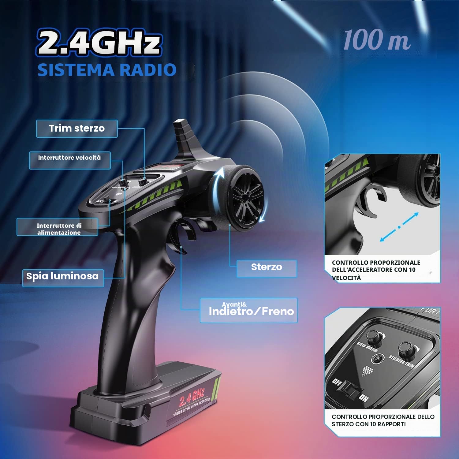 DEERC Auto telecomandato 1:10 scala alta velocità senza spazzole, per adulti, 4WD 60+ KM/H alta velocità, 2.4Ghz fuoristrada RC Crawler 40+ minuti di tempo di gioco, regalo per ragazzi (210E)