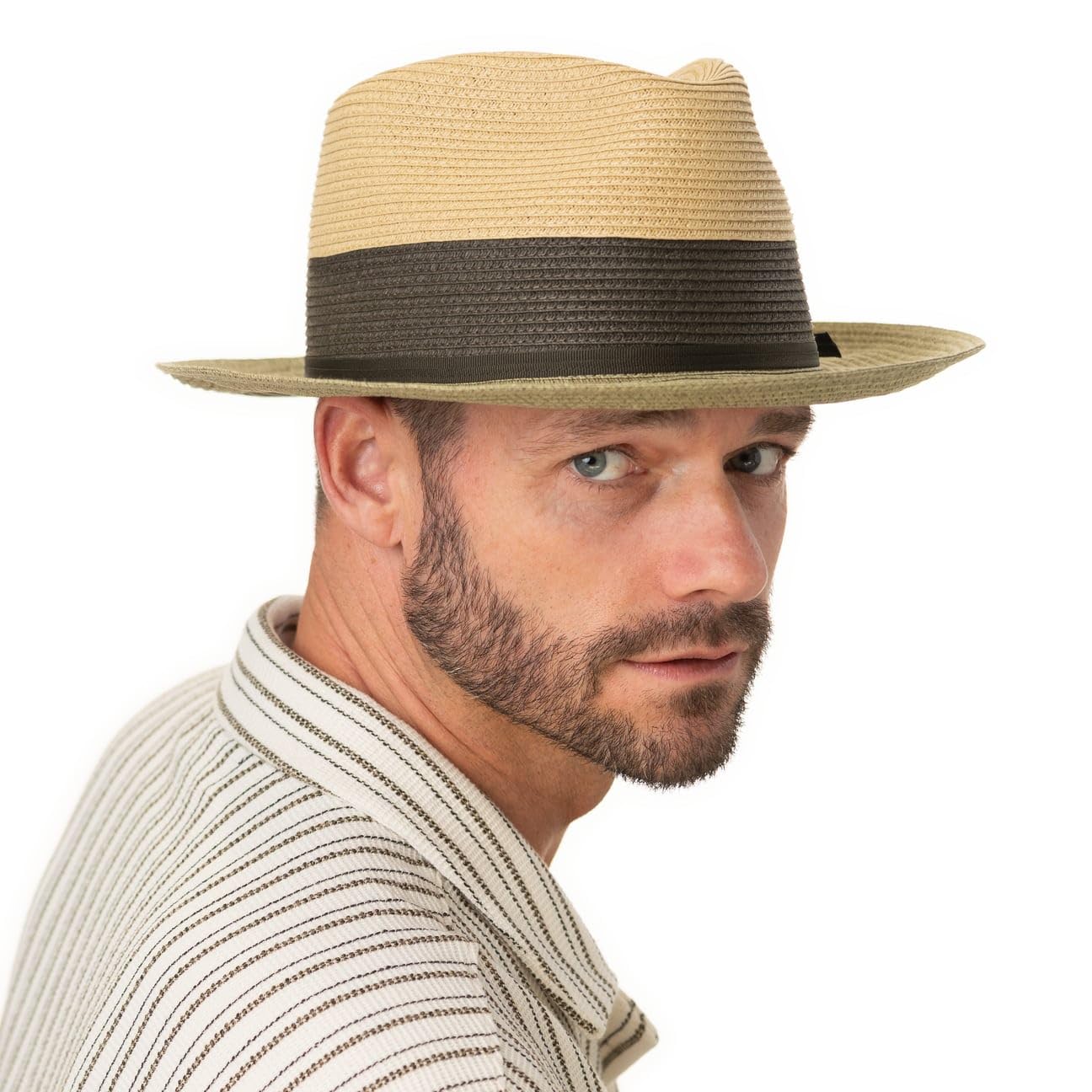 Stetson Chapeau en Paille Dovito Fedora Toyo Femme/Homme - de Plage Soleil avec Ruban Gros Grain Printemps-ete Printemps Ete