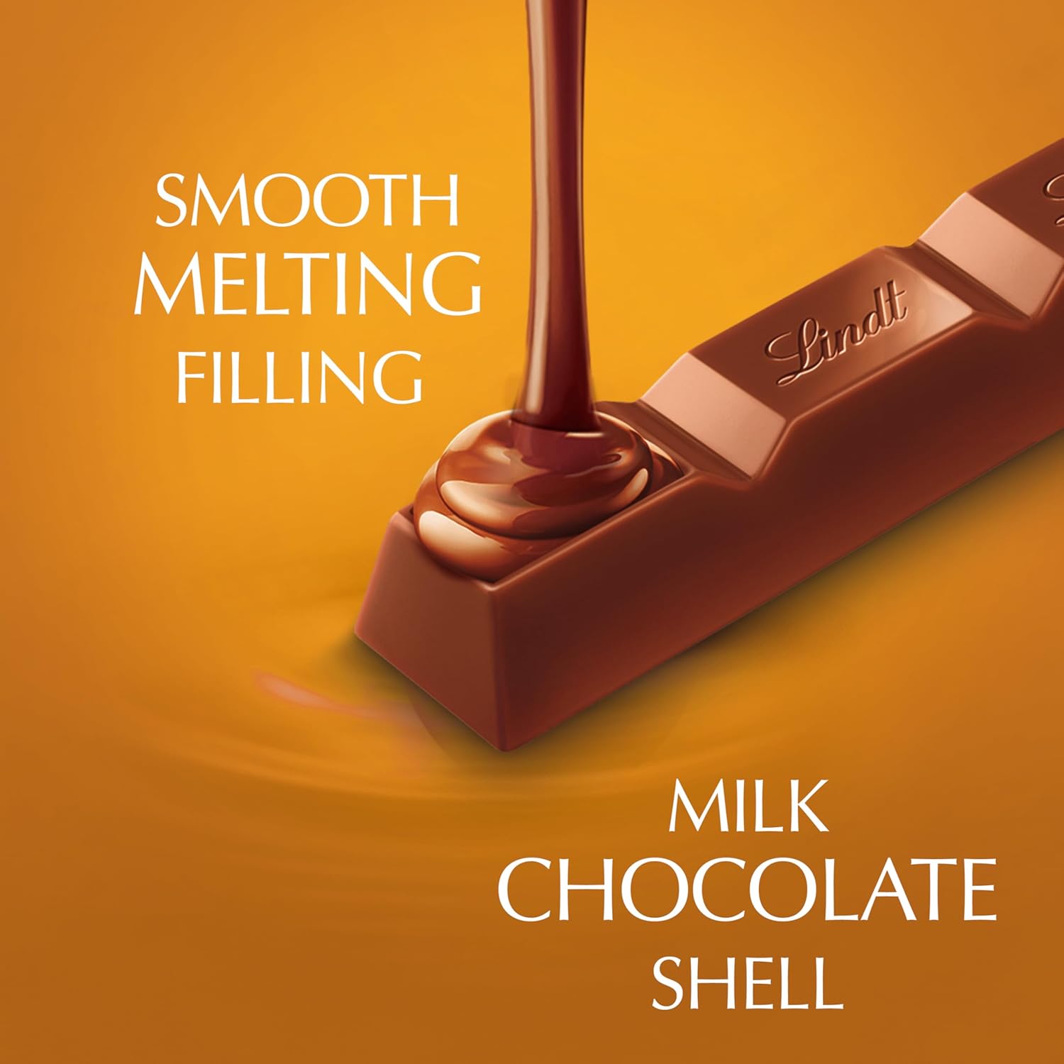 Lindt LINDOR Caramel Milk Chocolate Truffle Bar, Milk Chocolate Candy with Smooth, Melting Truffle Center, 1.3 oz. (24 Pack)