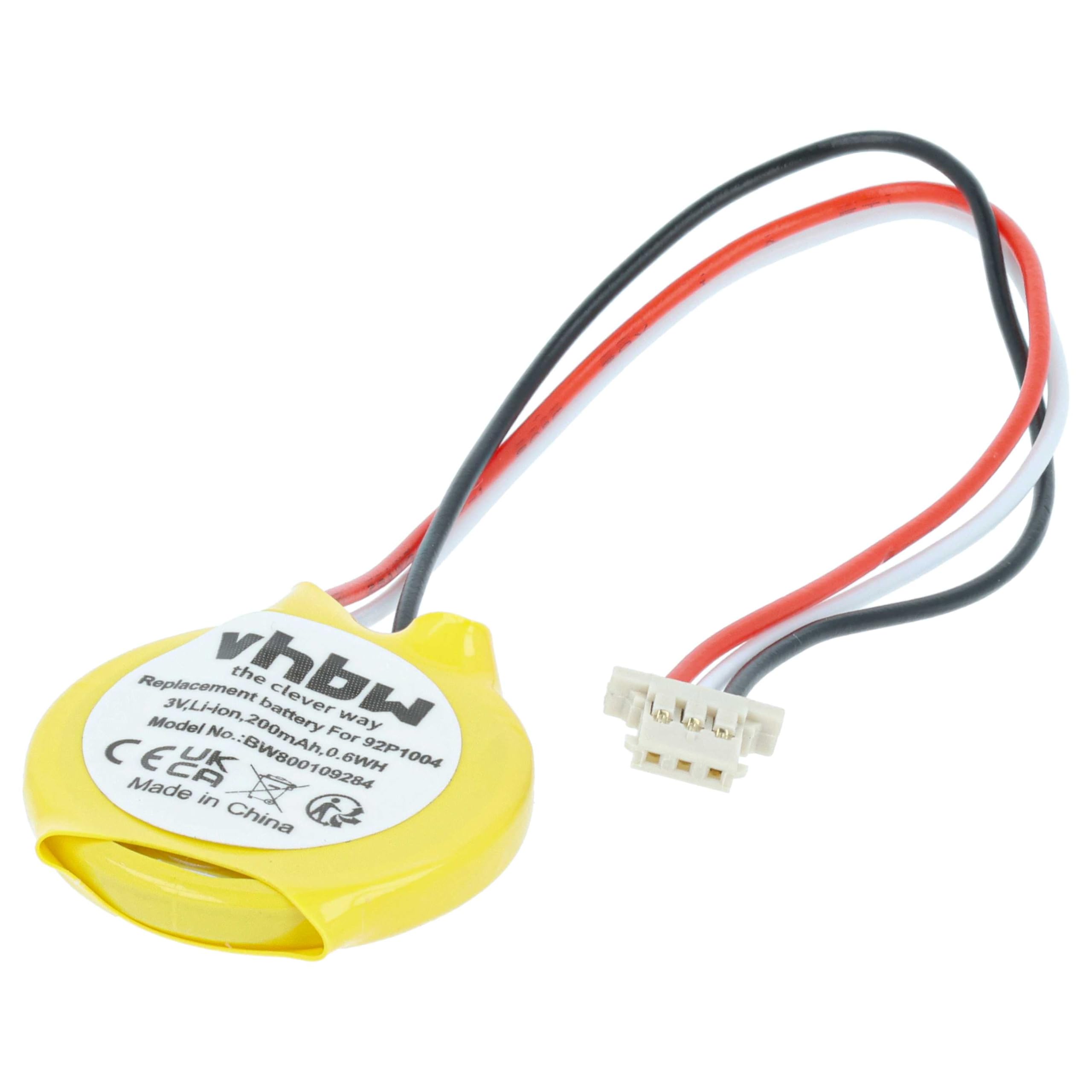 Batteria BIOS Vhbw Per Lenovo ThinkPad X60 Tablet (6367, 6366), X61s – 200mAh, 3V, Li-ion – Sostituisce 23.2004.181, 92P1004 - 2