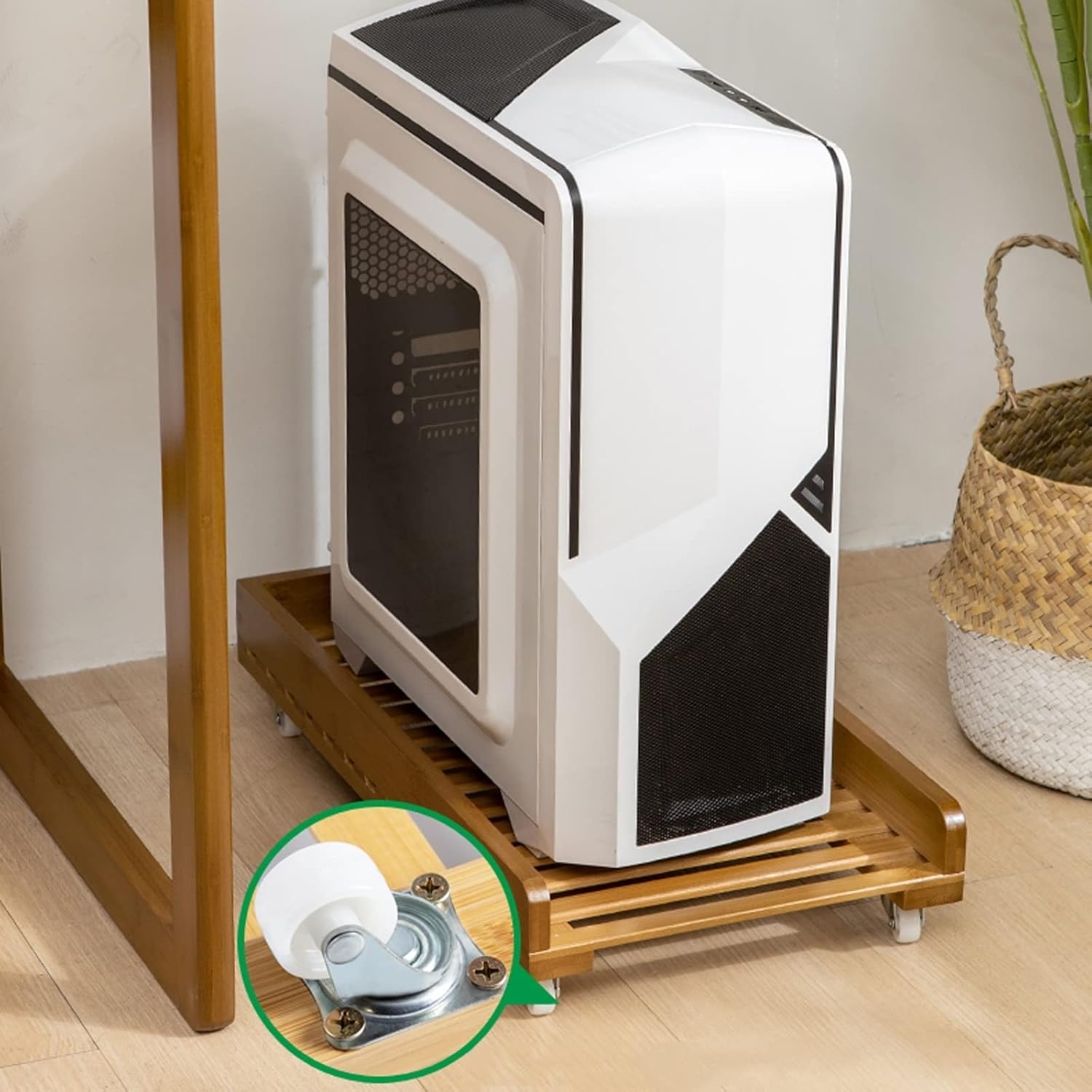 FATALE Computer Tower Stand CPU Rolling Stand, Mobile PC Holder, Computer Host Stand with Wheels Under Home Office Desk, Computer Tower Cart Computer Stand (Color : A)