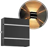 Arandela Externa Luminária de Parede Alumínio 2 Frisos 1 Foco 2 Fachos MF103 (Preto)