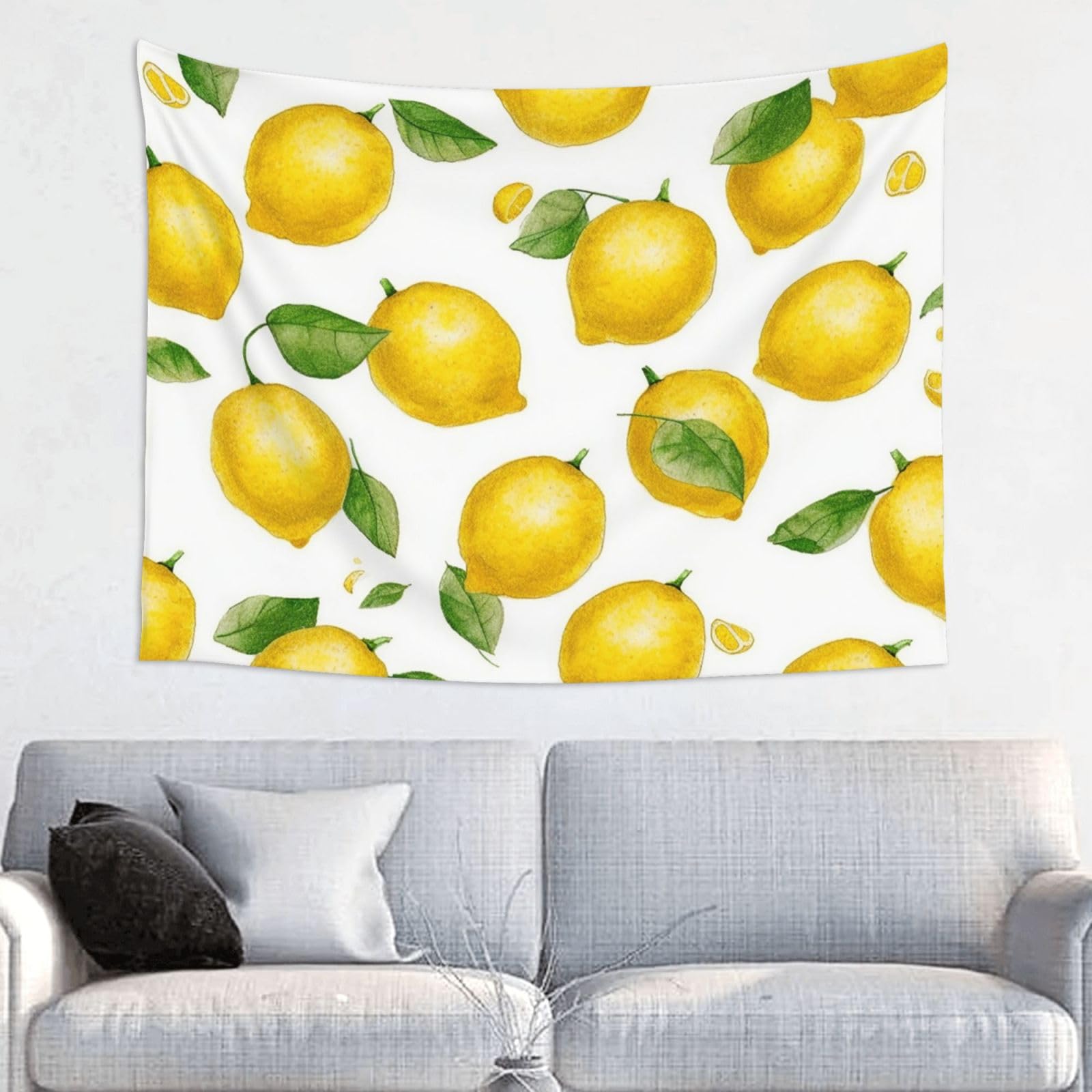 FodPand Yellow Lemon Tapestry Wall Hanging 29x37in Tapestries Wall Backdrop Room Poster Art Aesthetic Decor For Home Office Bedroom Living Room Dorm