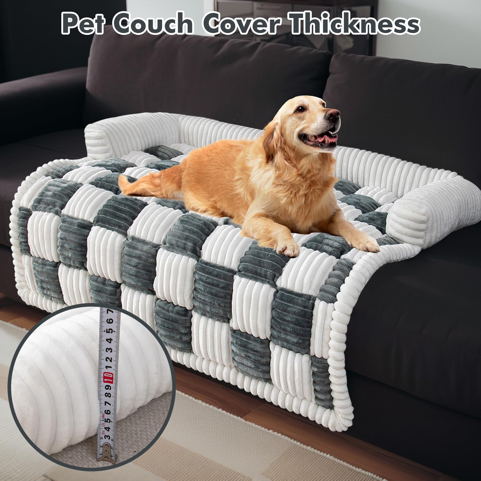 Topchances Housse de lit pour chien et chat – Housse de canapé pour animaux de compagnie – Tapis de protection de meubles pour animaux de compagnie – Gris bleu, 75 x 75 cm